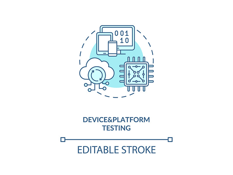 Device and platform testing concept icon
