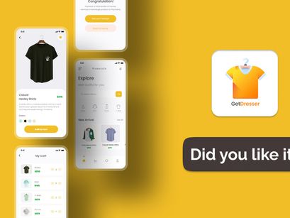 E-Commerce UI Kit for Mobile App Design - GetDresser - UI Design