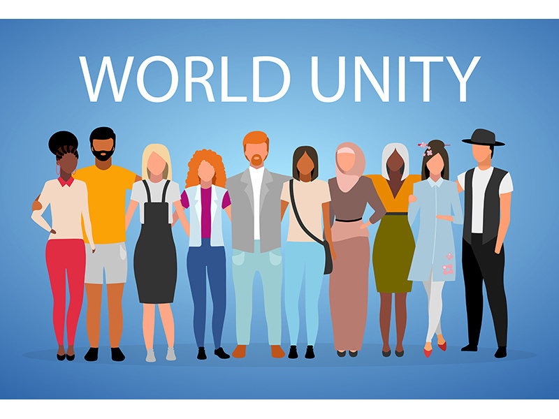 World unity poster vector template