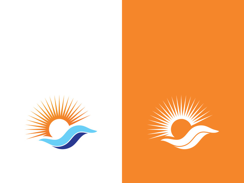 Creative sun concept logo illustration design template