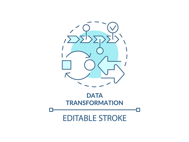 Data transformation turquoise concept icon