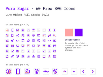 Pure Sugar: Free set of 60 SVG icons