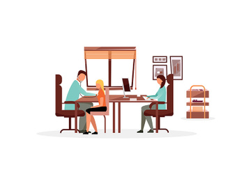 General practitioner examining patient flat vector illustration preview picture