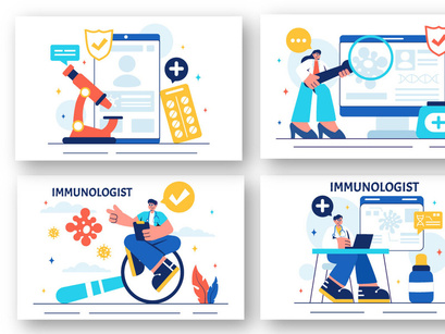 13 Immunologist Vector Illustration