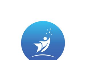 People star logo design to achieve a success or dream.