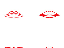 Lips icon cosmetic logo vector template