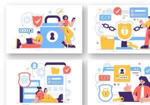 12 Digital Cyber Security Illustration