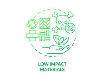 Low impact materials green gradient concept icon preview picture