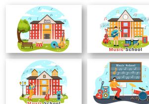 12 Music School Illustration