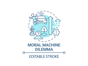 Moral machine dilemma concept icon. preview picture