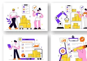 10 Inventory Management Vector Illustration
