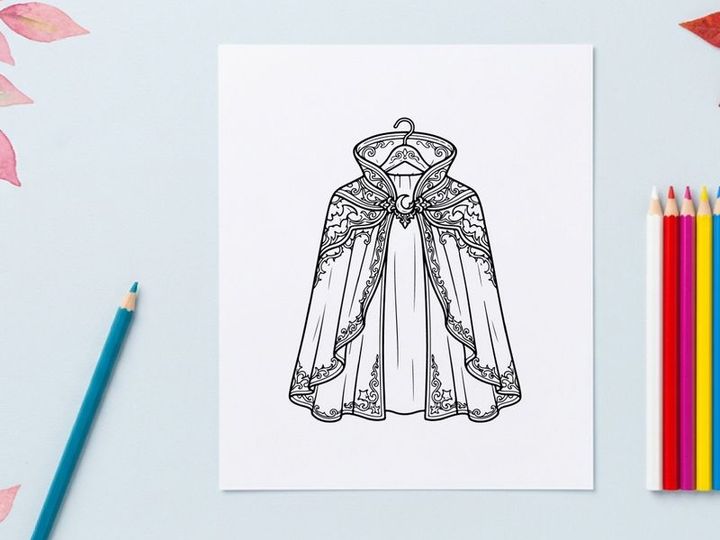 Elegant white fur cape with intricate embroidery for luxury fashion. Stylish faux fur winter cloak for high-end editorial and commercial use.