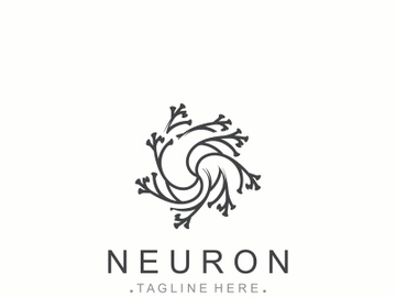 Neuron logo or nerve cell healthy abstract molecule design template preview picture