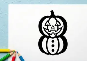Cute Halloween Pumpkin Jack-o'-Lantern with Carved Face