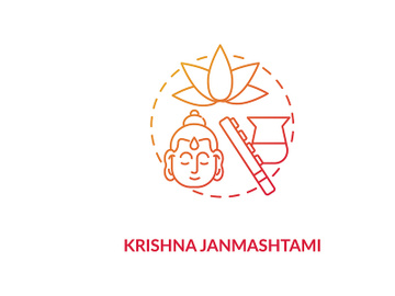 Krishna janmashtami concept icon preview picture