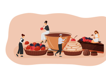 Patisserie flat concept vector illustration preview picture