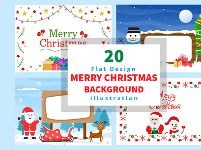 20 Merry Christmas With Santa Claus Background Vector