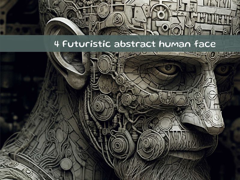 Futuristic abstract human face