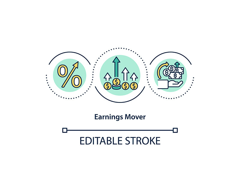 Earnings mover concept icon