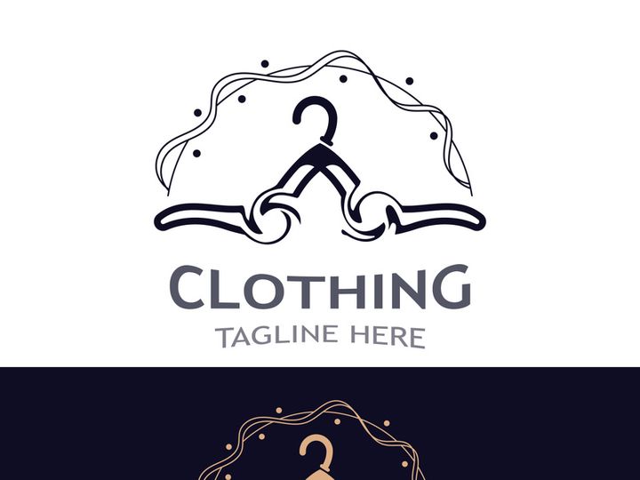 Clothing and Fashion logo design hanger concept, creative simple fashion shop business fashion vector beauty