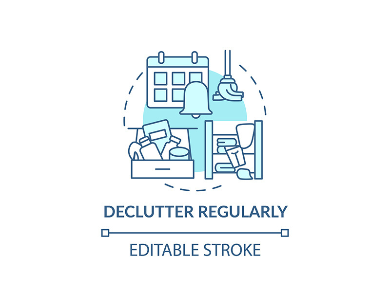 Declutter regularly concept icon