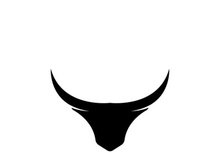 Retro vintage bull head horns logo design.
