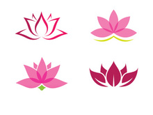 Stylized lotus flower icon vector