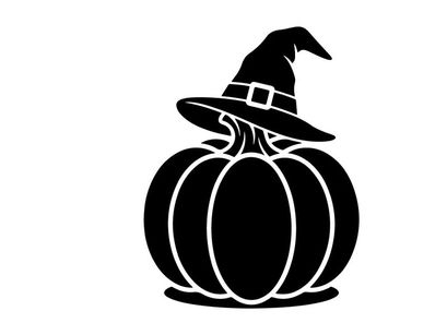 Halloween Pumpkin with Witch Hat for Fall Decor and Holiday Celebrations