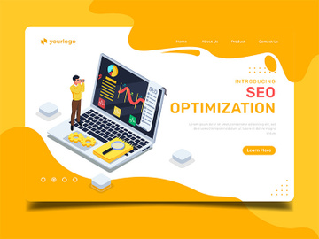 Seo Optimization - Landing page illustration template preview picture