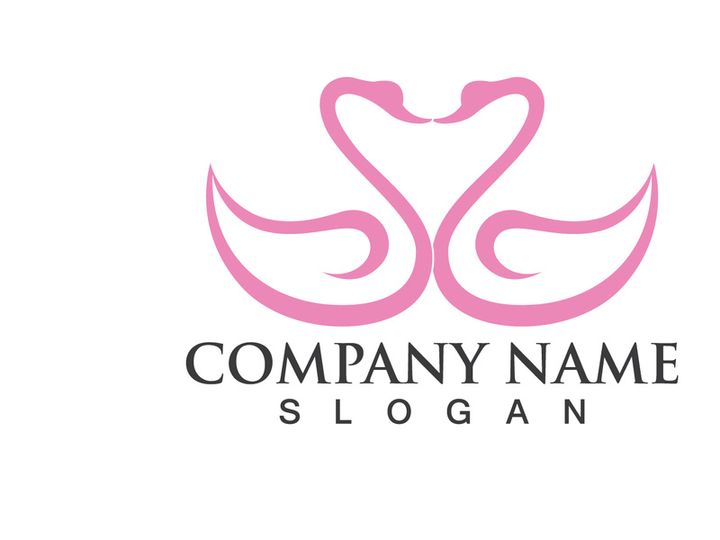 Swan Bird Love Symbol Logo Vector