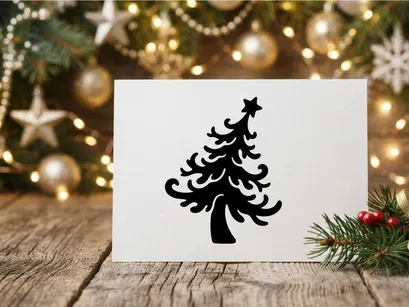 Stylized Christmas Tree Silhouette for Holiday Decorations