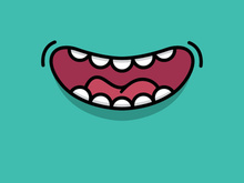 Cartoon happy monster character .Vector illustration