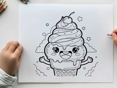 angry ice cream character melting vector illustration