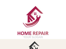 Home repair logo design vector with handyman service construction vector
