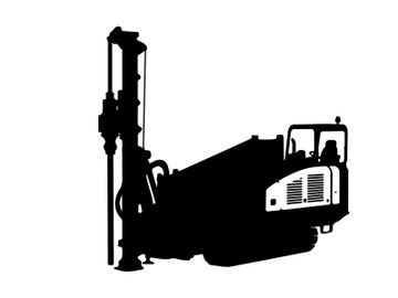 Silhouette of a drilling rig or industrial equipment machine preview picture