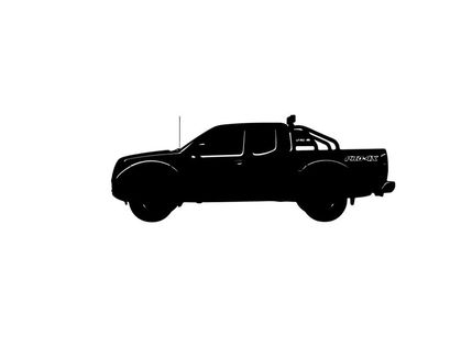 Silhouette of a pickup truck with roll bar