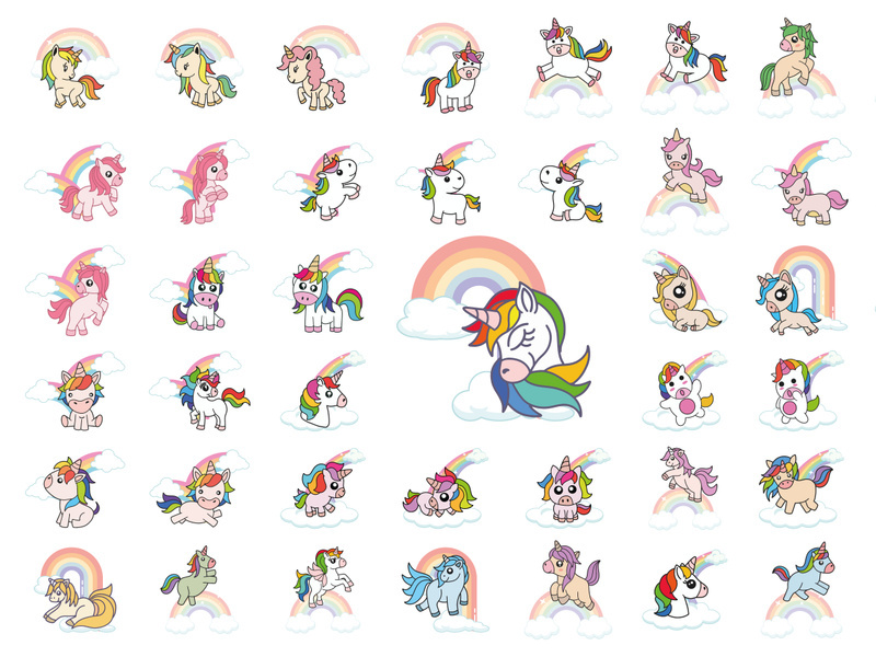 Unicorn rainbow cartoon magic