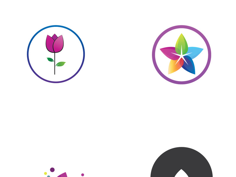 Colorful lotus flower logo design.