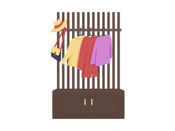 Coat hangers for hallway semi flat color vector object preview picture