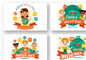 12 World Hello Day Illustration