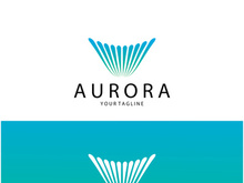 aurora logo design icon illustration vector template