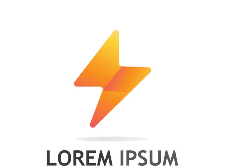 Colorful electric lightning logo design.