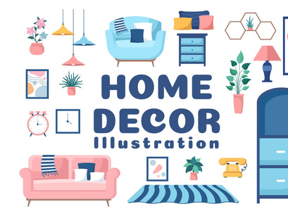10 Home Decor Living Room Illustration