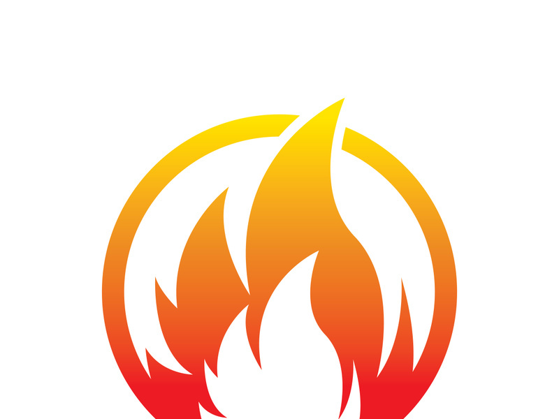Fire logo design illustration and fire symbol icon vector