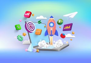 3D Laptop Business Illustration