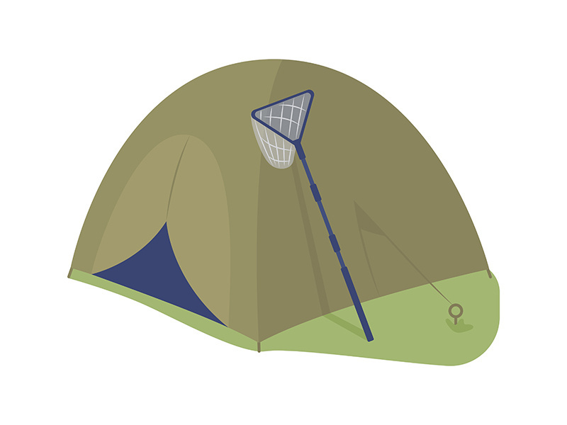 Camping tent semi flat color vector object