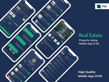 Real Estate & Property Mobile App Dark Version preview picture