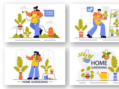 10 Home Gardening Illustration