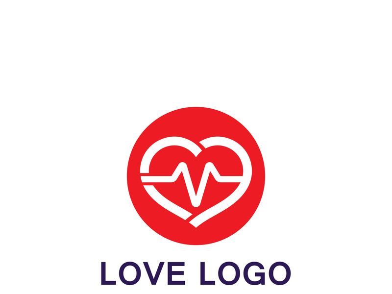 Love with Medical Pulse logo concept. Health love Creative Logo vector template