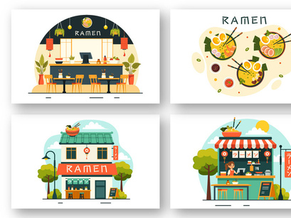 13 Ramen Japanese Food Illustration